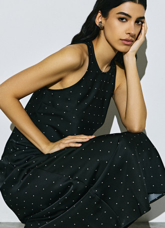 Сатиновое платье с американской проймой