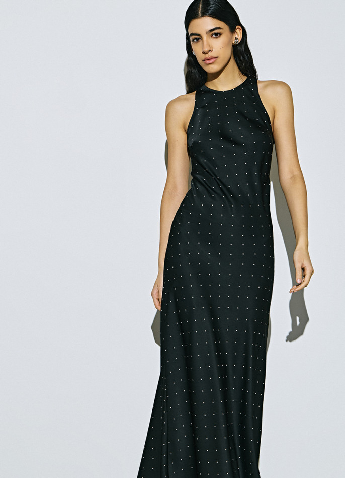 Сатиновое платье с американской проймой