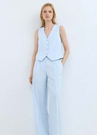 Прямые брюки со льном