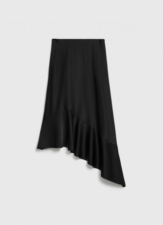Атласная юбка миди А-силуэта