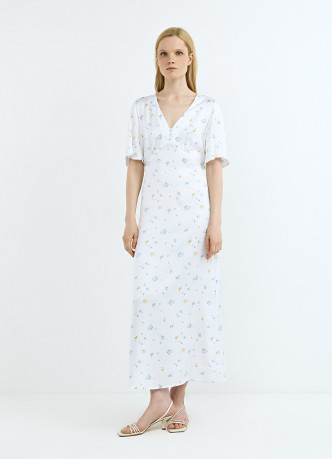 Платье миди с принтом