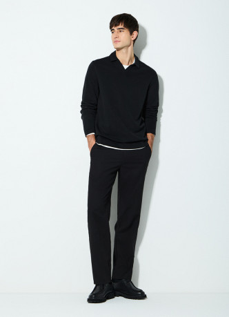 Поло из мягкой ткани с длинным рукавом