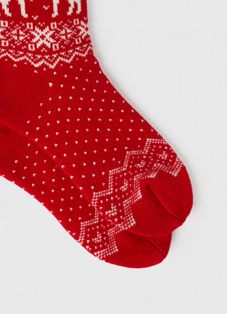 Носки с новогодним узором