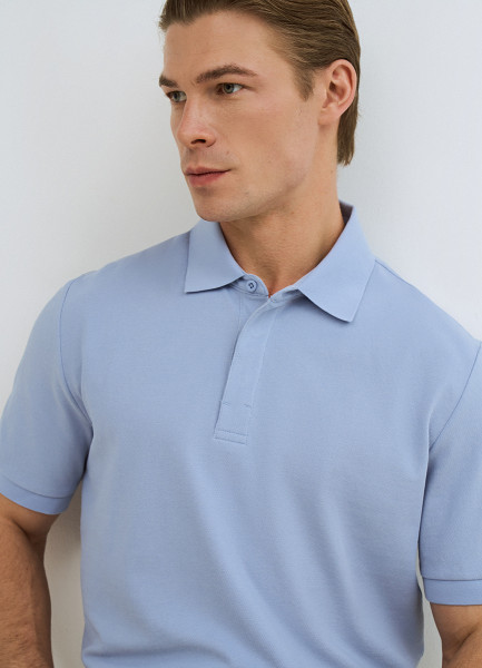 

Поло из пике, Голубой