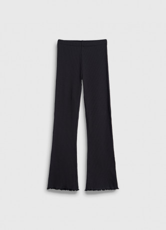 Трикотажные брюки в рубчик для девочек