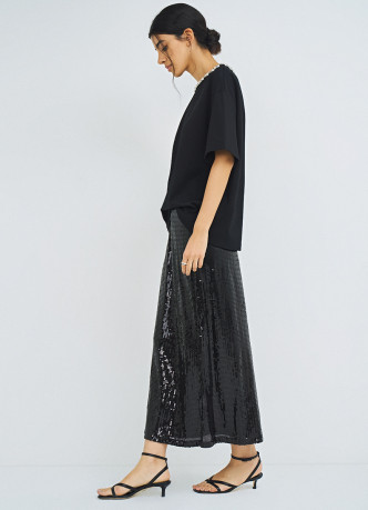 Прямая юбка с пайетками