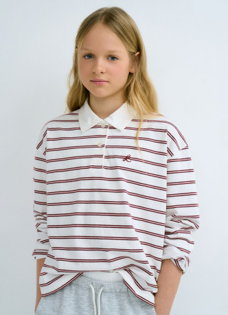 Поло с длинным рукавом для девочек