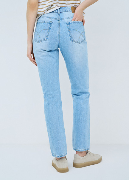 Прямые джинсы с высокой посадкой, Голубой O`Stin LP6656O02-D5 - фото 3