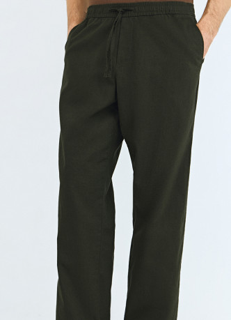 Брюки изо льна и хлопка