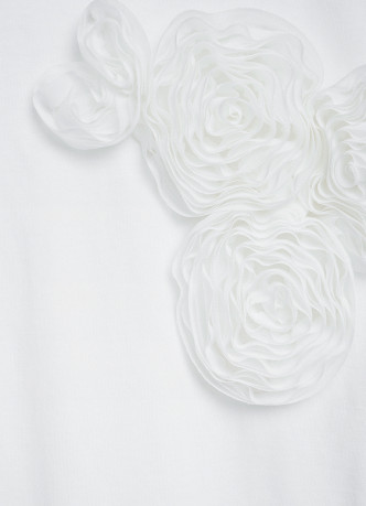 Футболка с цветочной аппликацией