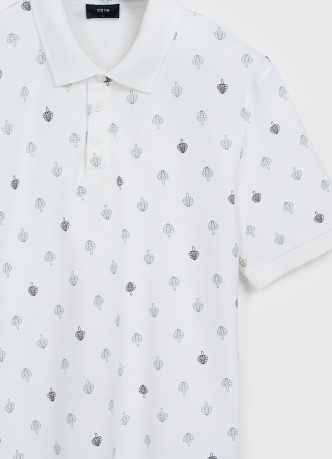 Поло из хлопка с принтом