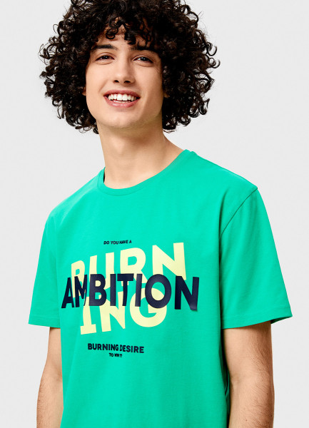 

Футболка с принтом, Ярко-зеленый