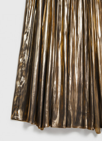 Юбка макси из ткани с эффектом жидкого золота