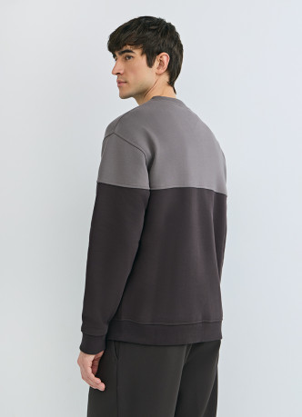 Свитшот колор-блок с надписью