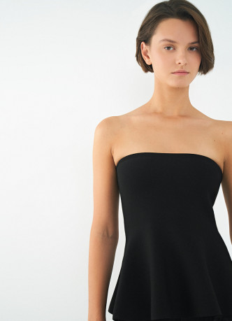 Вязаный топ с баской