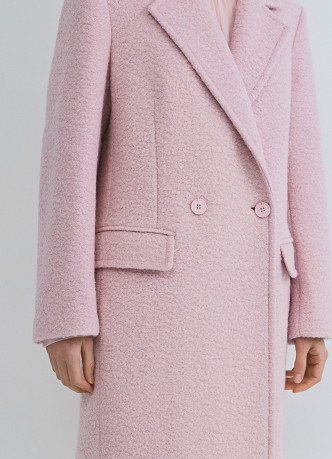 Длинное двубортное пальто из шерсти