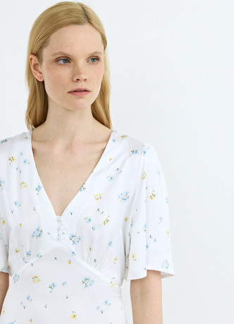 Платье миди с принтом