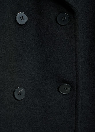 Длинное двубортное пальто из шерсти