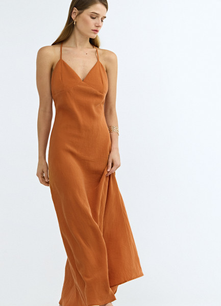 

Платье с открытой спиной, Оранжевый