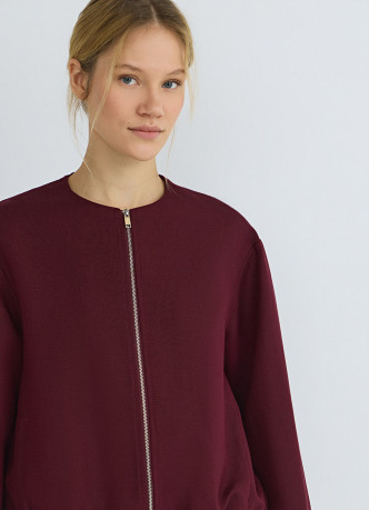 Льняной бомбер на молнии