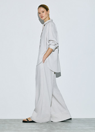 Широкие льняные брюки