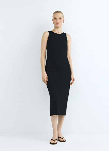 Платье-майка из трикотажа, Черный