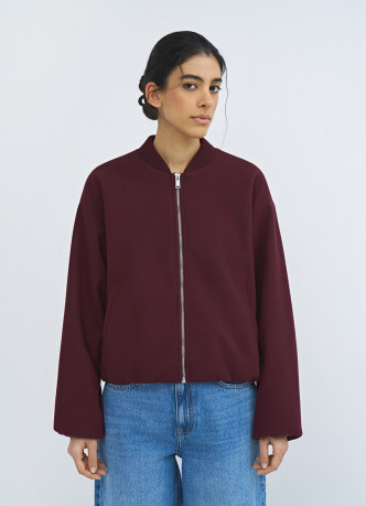 Бомбер из пальтовой ткани