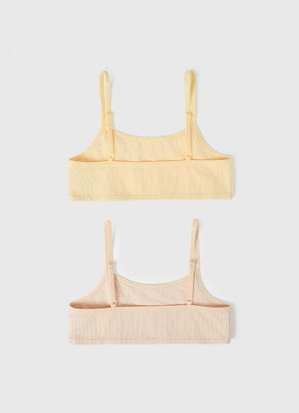 Топ в рубчик с нашивкой для девочек, 2 шт.