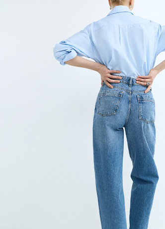 Джинсы Баррел с высокой посадкой