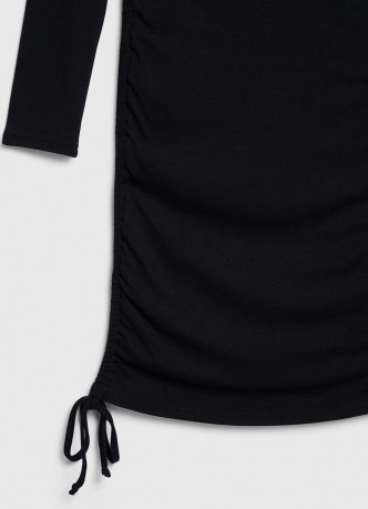 Платье в рубчик с завязками для девочек