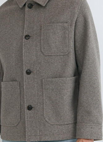 Куртка из пальтовой ткани с накладными карманами
