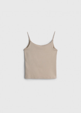 Майка на тонких бретелях в рубчик для девочек