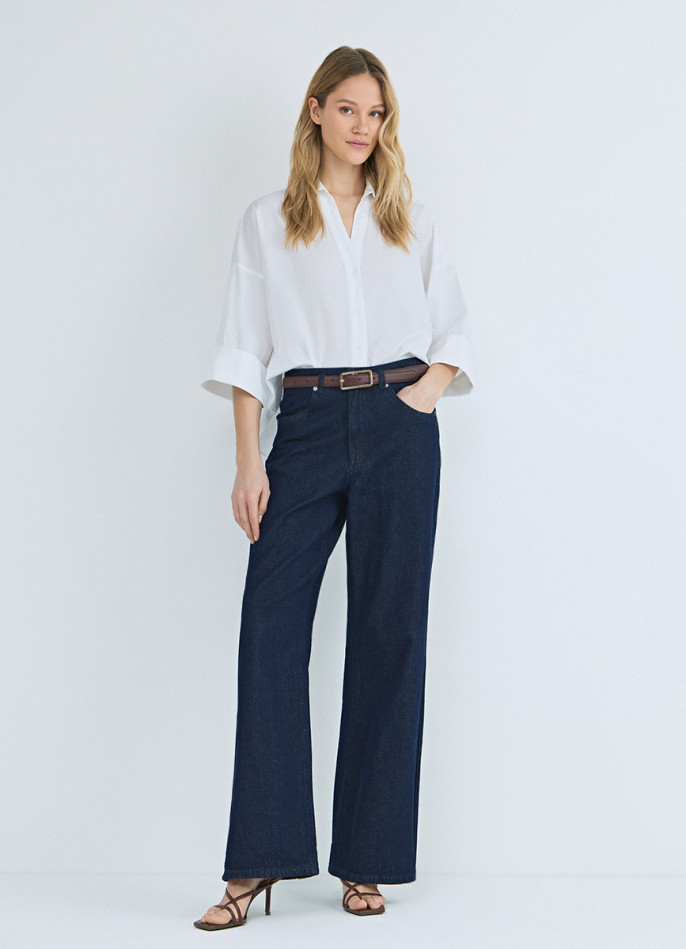 Рубашка в полоску с рукавом 3/4