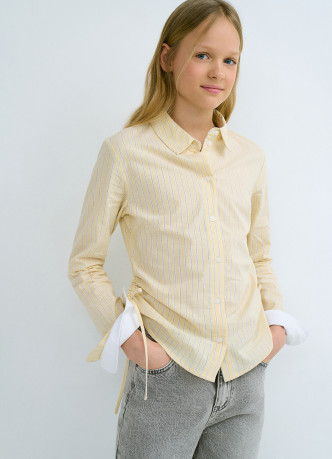 Рубашка с утяжкой по бокам для девочек
