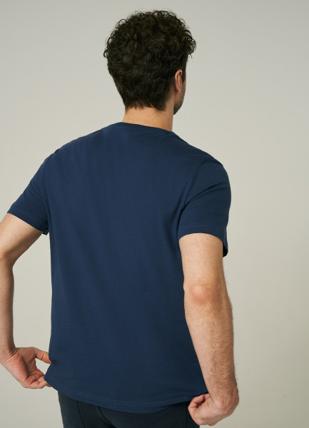 Базовая футболка с V-образным вырезом, Синий O`Stin MT6613O02-66 - фото 3