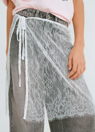 Юбка-пояс из кружева для девочек