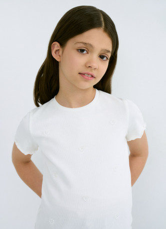 Футболка в рубчик для девочек