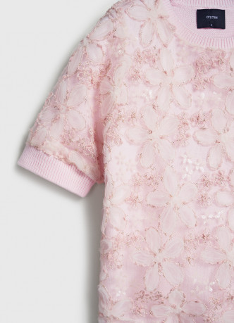 Джемпер с декором из кружева