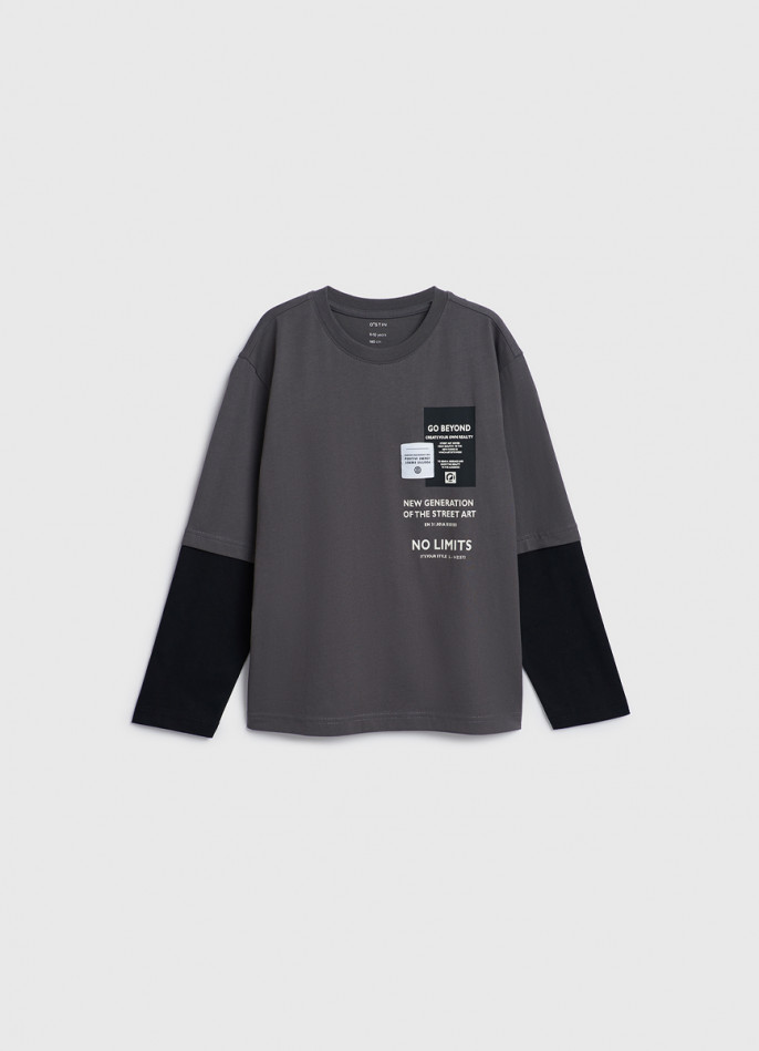 Лонгслив с двойным рукавом для мальчиков