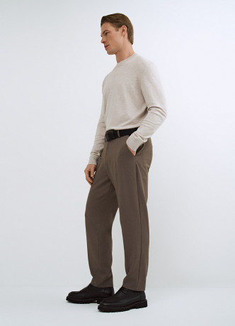 Прямые брюки с эластичным поясом