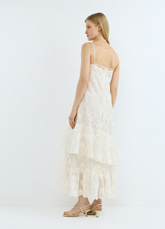 Платье макси с воланами