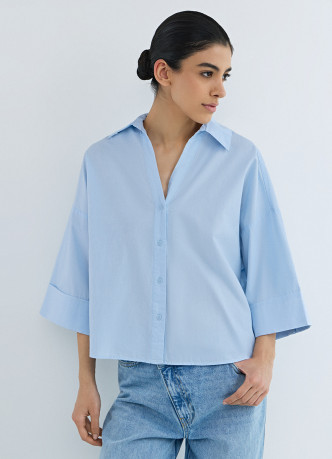 Рубашка в полоску с рукавом 3/4