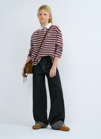 Поло с длинным рукавом для девочек