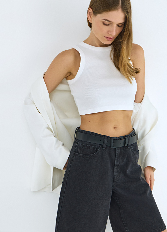 Кроп-топ в рубчик