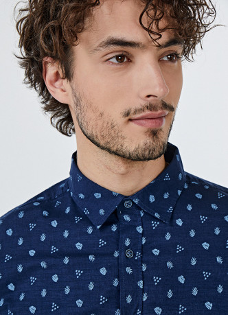 Рубашка Regular Fit из хлопка с принтом