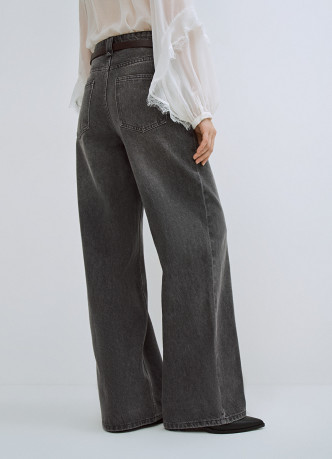 Широкие джинсы Wide leg с ремнём