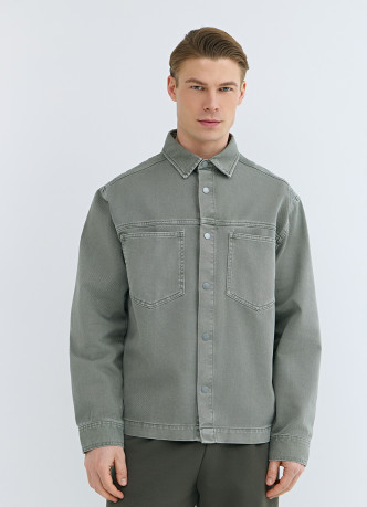 Куртка-рубашка из твила с карманами