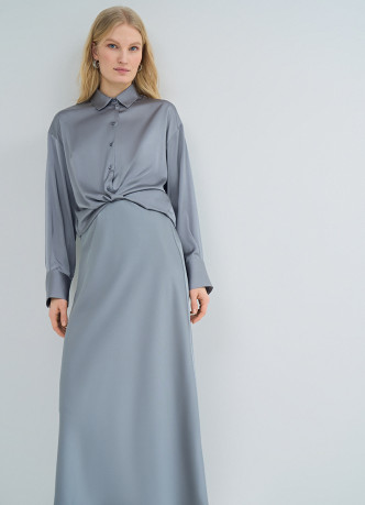 Атласная юбка миди А-силуэта