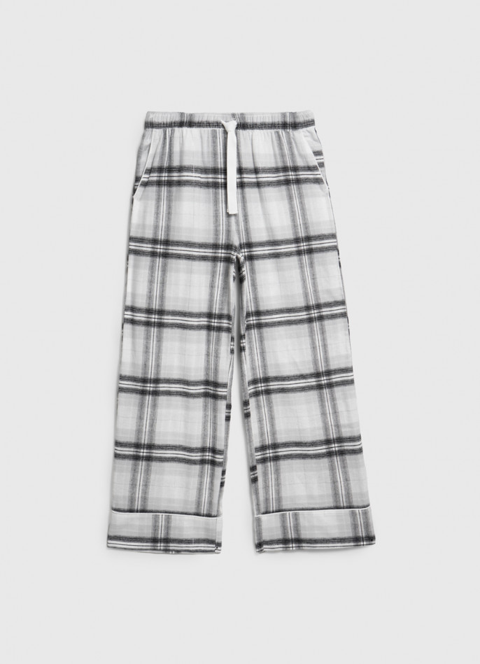 Пижамные брюки в клетку из фланели