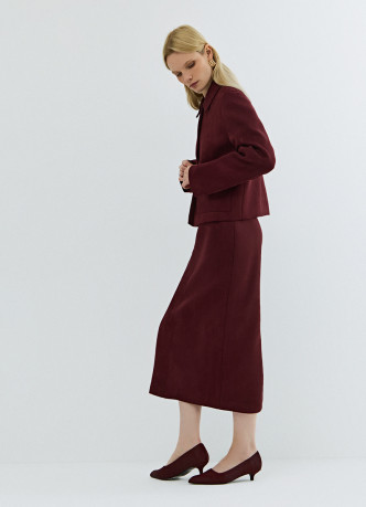 Юбка миди из искусственной замши